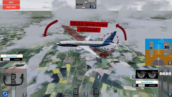 Screenshot z MCAS Simulation