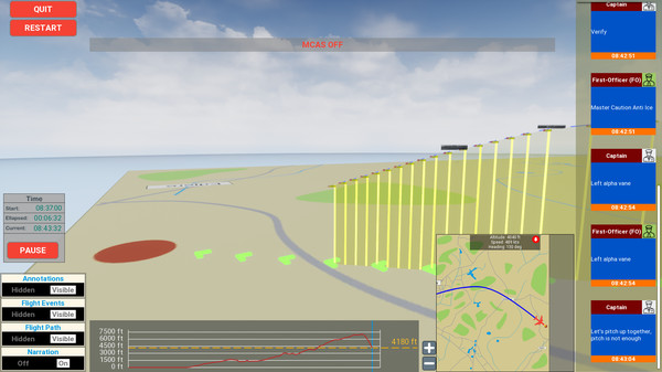 Screenshot z MCAS Simulation