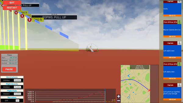 Screenshot z MCAS Simulation