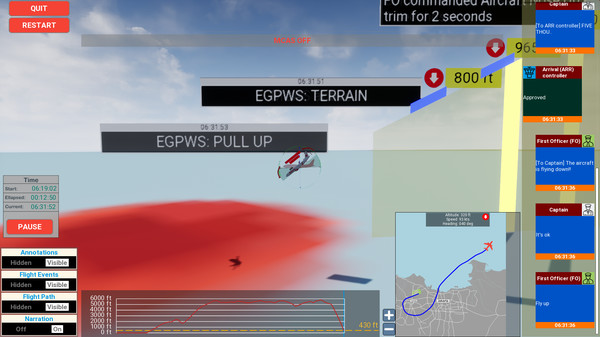 Screenshot z MCAS Simulation