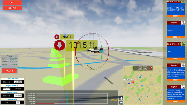 Screenshot z MCAS Simulation