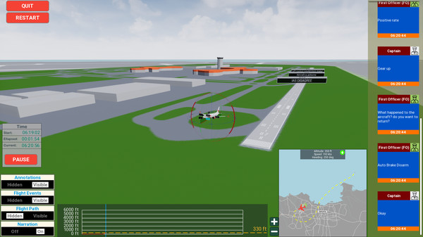 Screenshot z MCAS Simulation