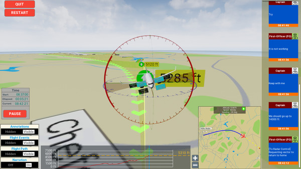 Screenshot z MCAS Simulation