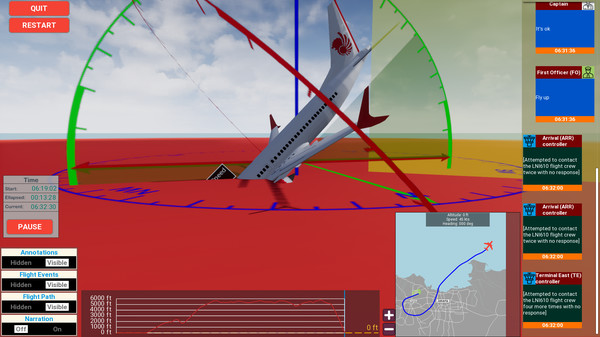 Screenshot z MCAS Simulation
