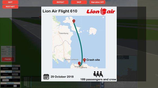 Screenshot z MCAS Simulation