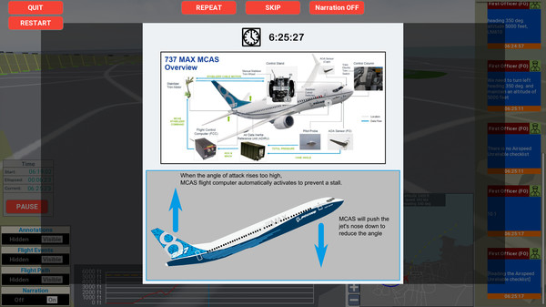 Screenshot z MCAS Simulation