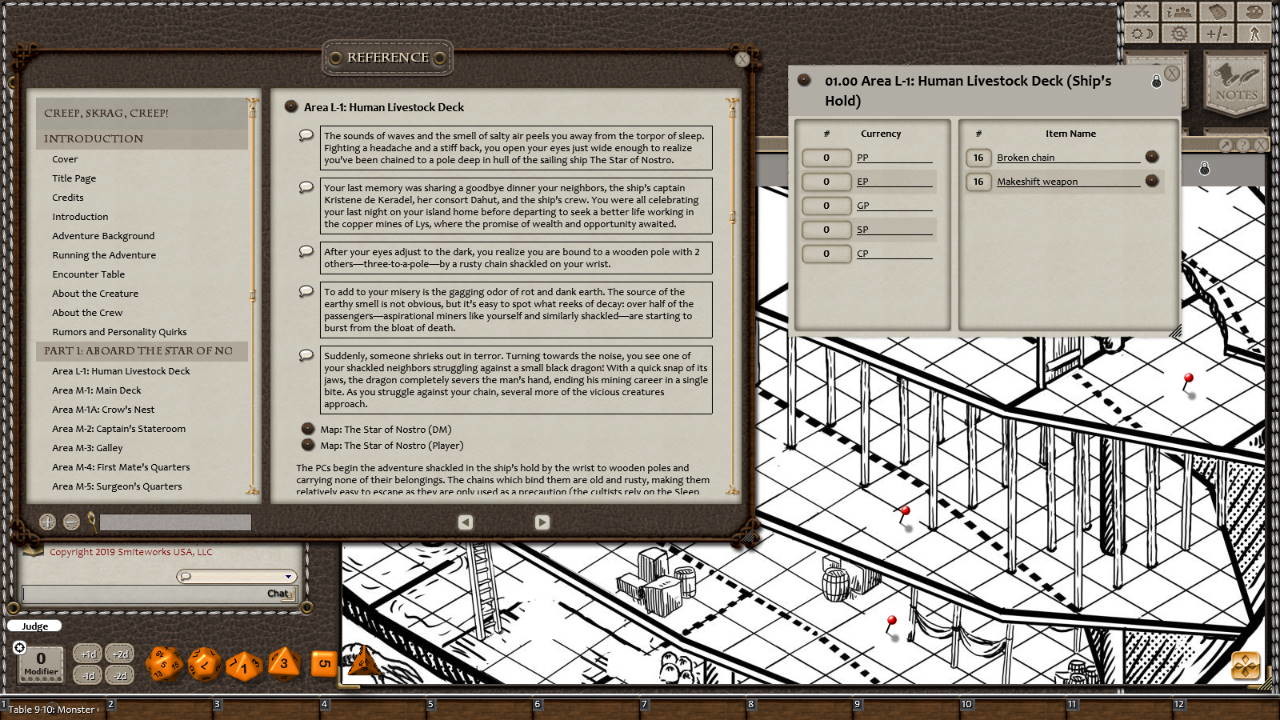 Fantasy Grounds - Dungeon Crawl Classics Horror #5: Creep, Skrag, Creep! (DCC) Featured Screenshot #1