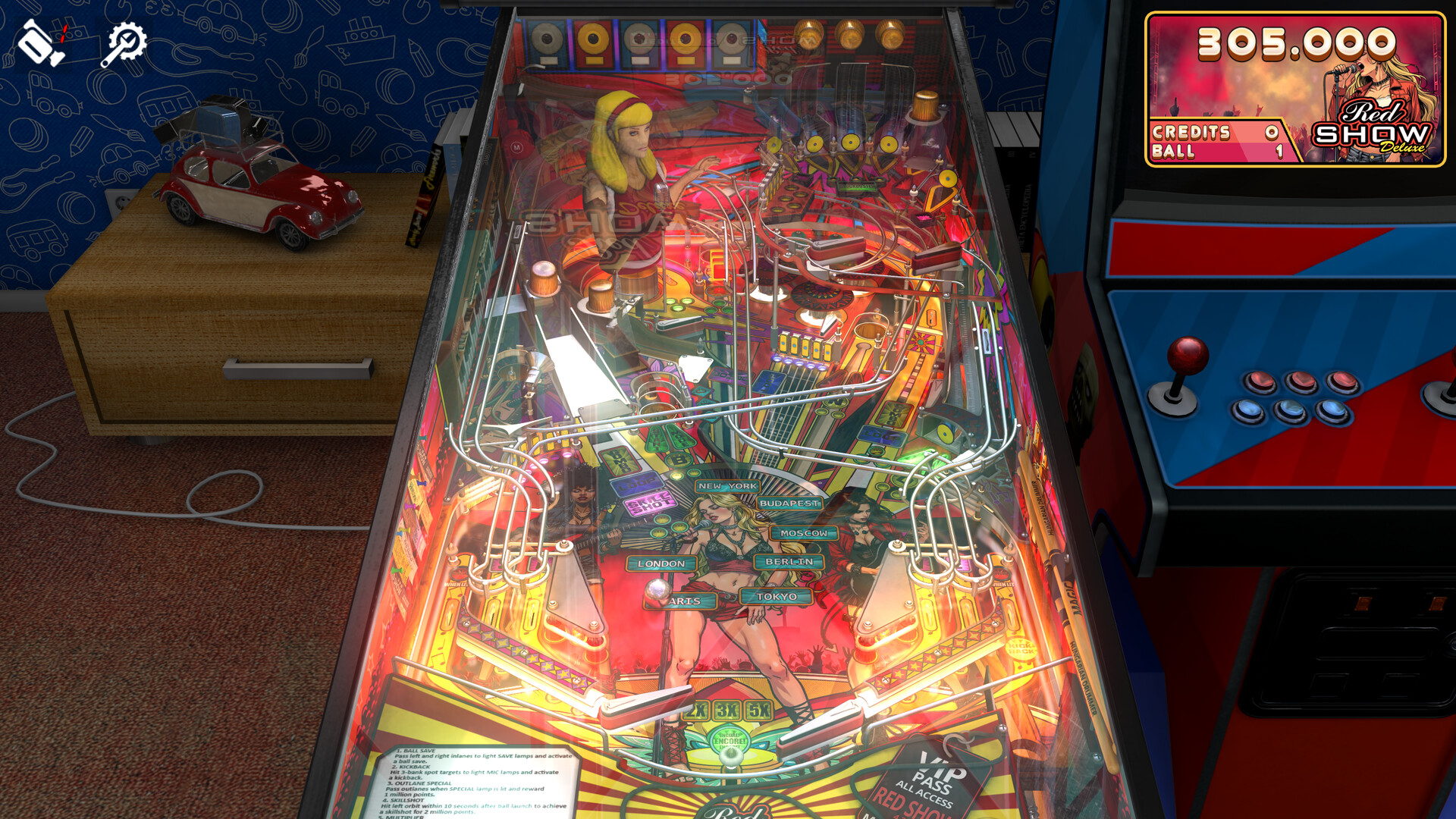 Zaccaria Pinball - Red Show Deluxe Pinball Table Featured Screenshot #1