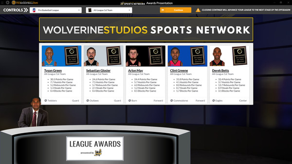 Screenshot z Draft Day Sports: Pro Basketball 2020