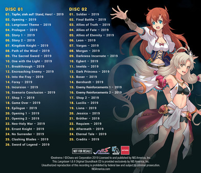 Langrisser I & II - Original 2-Disc Soundtrack