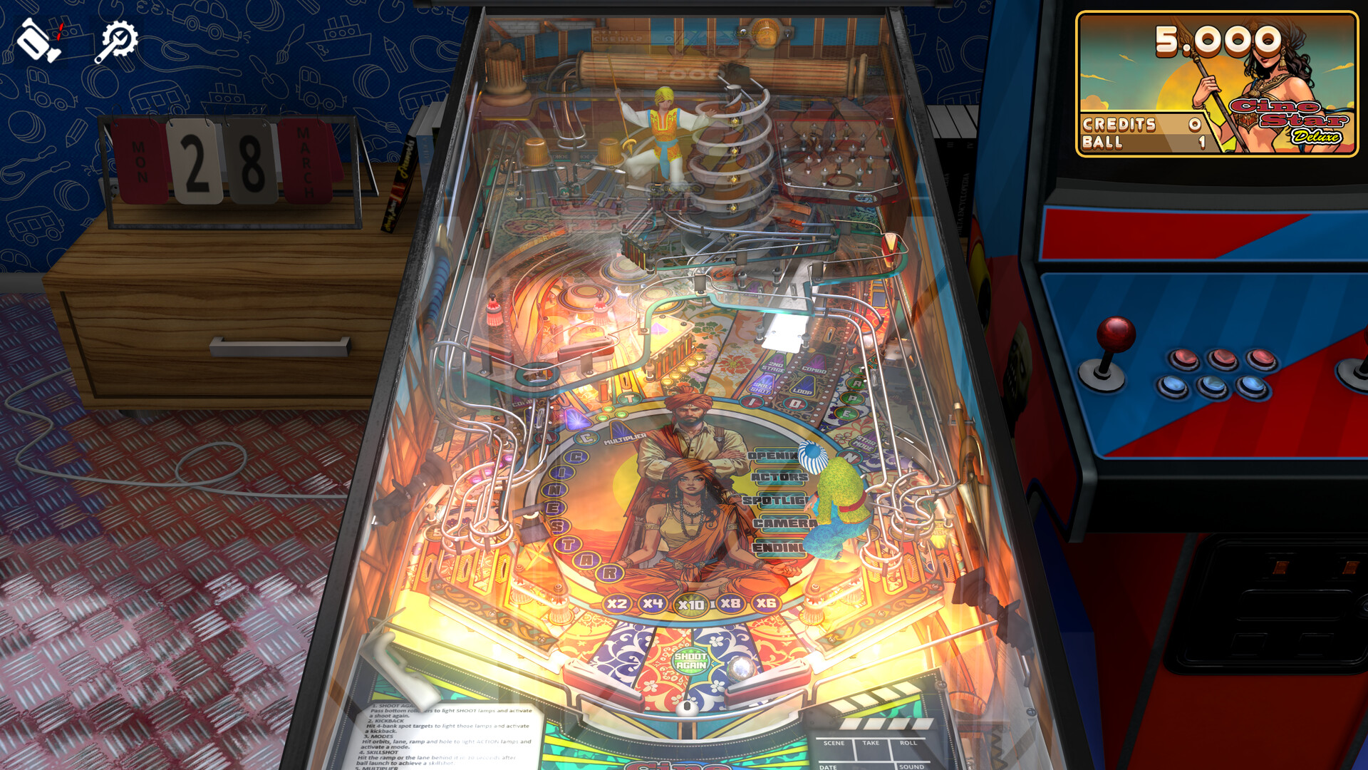 Zaccaria Pinball - Cine Star Deluxe Pinball Table Featured Screenshot #1