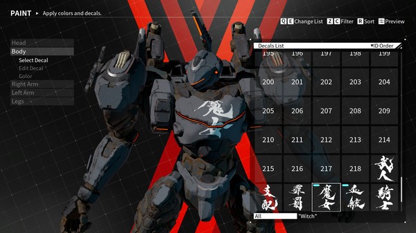DAEMON X MACHINA - Arsenal Decals Bundle - The Brushstrokes of Souun Takeda