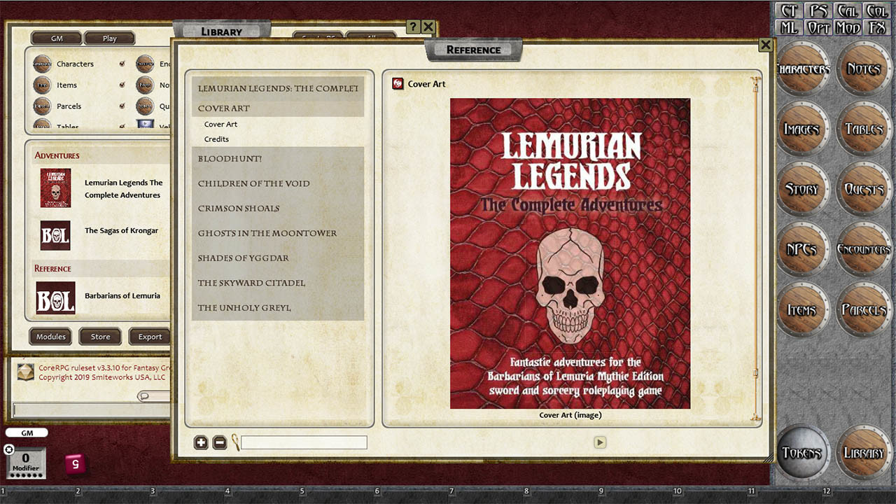 Fantasy Grounds - Lemurian Legends: The Complete Adventures (Barbarians of Lemuria) Featured Screenshot #1