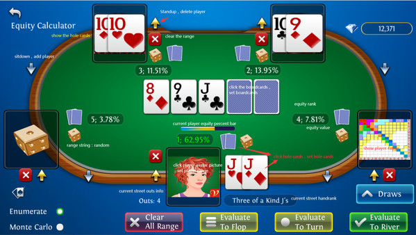 Скриншот Solo King - Single Player : Texas Hold'em Poker and Calculators — 5