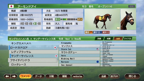 WP9 2020 歴史的名牝 購入権セット 全６頭 screenshot 5