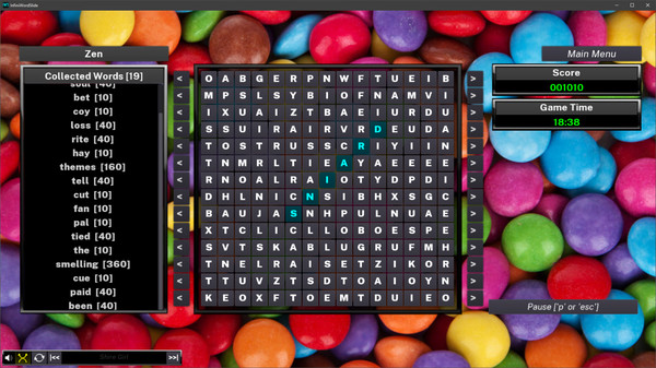 Screenshot z InfiniWordSlide
