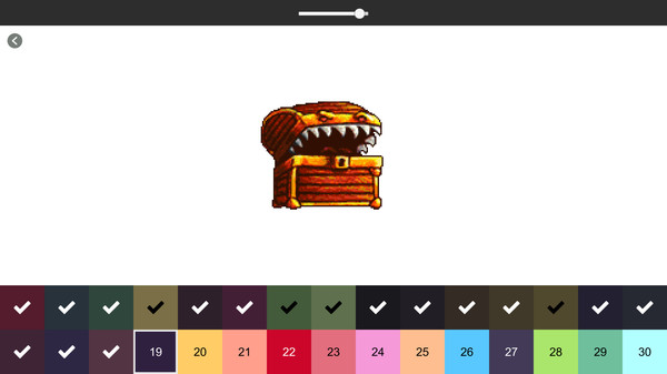 Screenshot z RETRO-PIXEL COLOR PALETTE: Color by Number