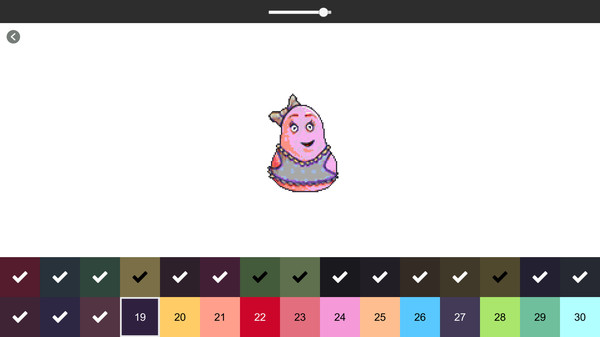 Screenshot z RETRO-PIXEL COLOR PALETTE: Color by Number