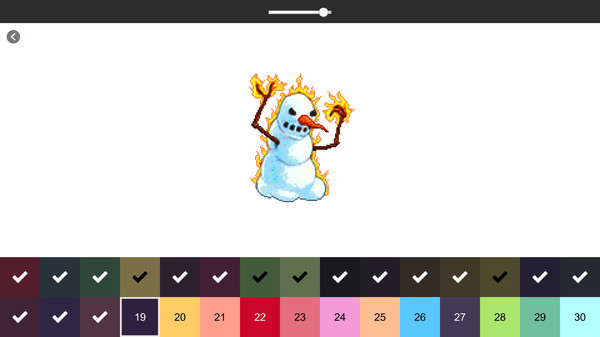 Screenshot z RETRO-PIXEL COLOR PALETTE: Color by Number