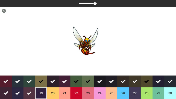 Screenshot z RETRO-PIXEL COLOR PALETTE: Color by Number