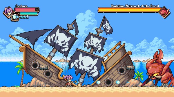 Screenshot of Gastova: The Witches of Arkana gameplay showing in-action mechanics