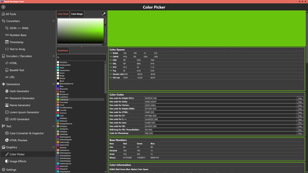 Screenshot z Roselt Developer Tools
