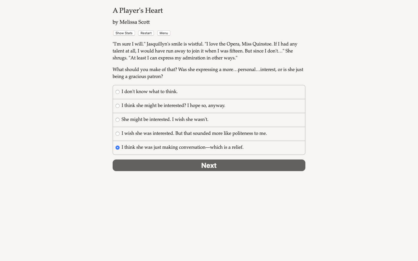 A Player's Heart screenshot #2