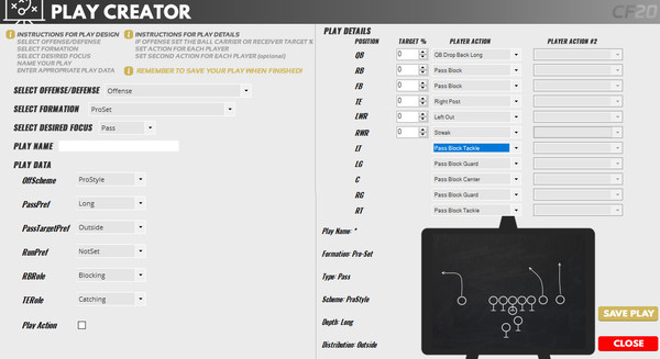 Screenshot z Draft Day Sports: College Football 2020