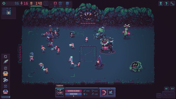 Screenshot of Despot's Game: Dystopian Battle Simulator gameplay showing in-action mechanics
