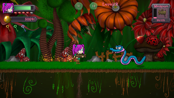 Screenshot z Xyla and the 'Shrooms of Doom