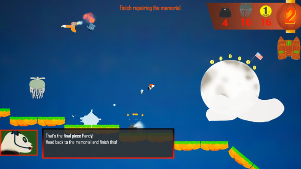 Screenshot z Rocket Panda Panic