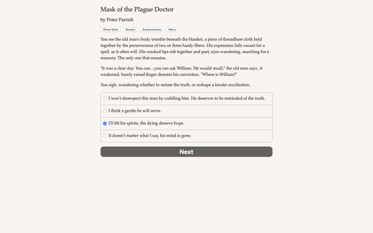 Screenshot z Mask of the Plague Doctor