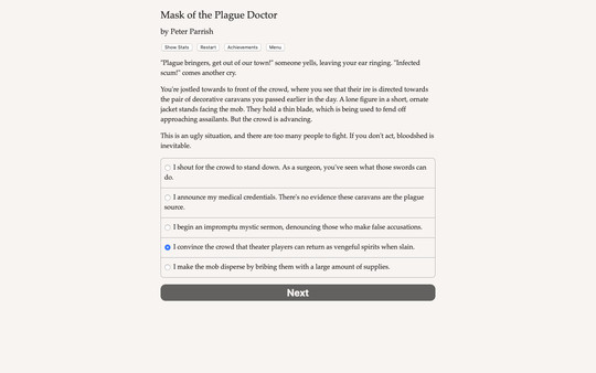 Screenshot z Mask of the Plague Doctor