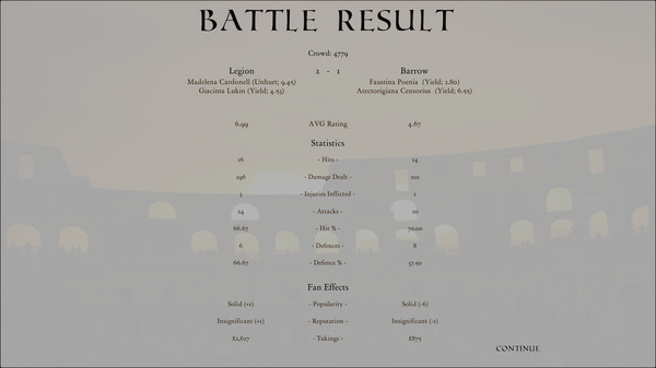 Screenshot z Gladiator Manager