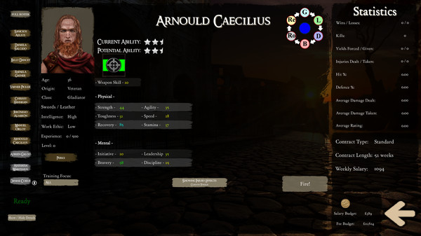 Screenshot z Gladiator Manager