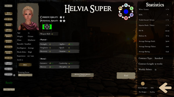 Screenshot z Gladiator Manager
