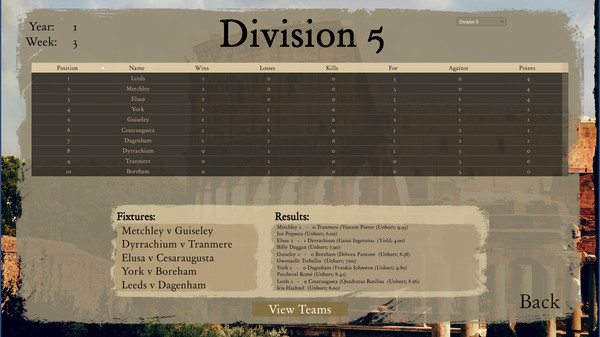 Screenshot z Gladiator Manager