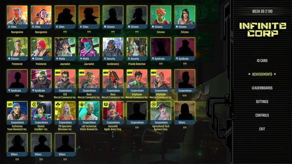 InfiniteCorp: Cyberpunk Cards.