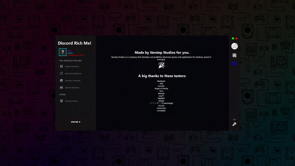 Screenshot z Discord Rich Me! Engine