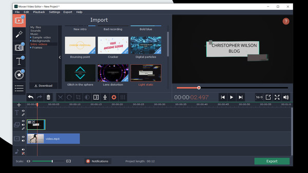 Movavi Video Editor Plus 2020 Effects - VHS Intro Pack