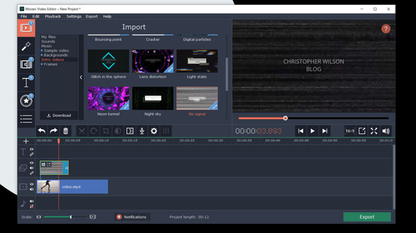 Movavi Video Editor Plus 2020 Effects - VHS Intro Pack