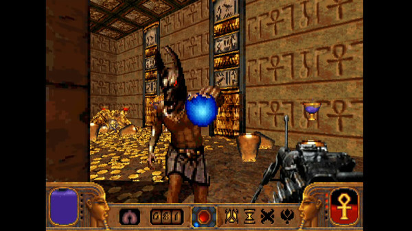 Screenshot z PowerSlave (DOS Classic Edition)
