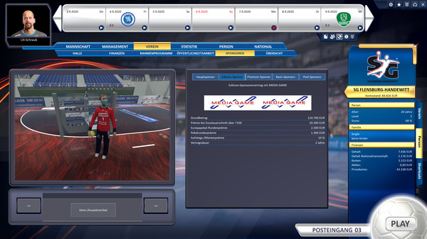 Screenshot z Handball Manager 2021