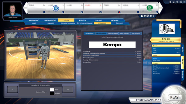 Screenshot z Handball Manager 2021