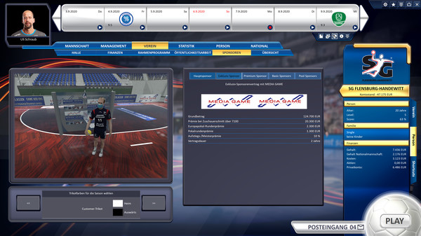 Screenshot z Handball Manager 2021