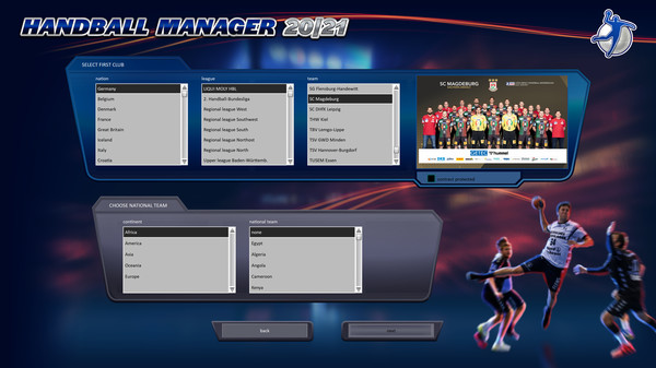 Screenshot z Handball Manager 2021