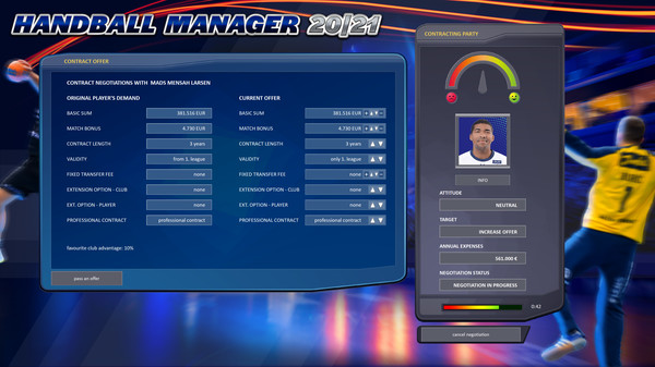 Screenshot z Handball Manager 2021