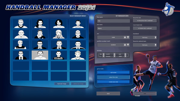 Screenshot z Handball Manager 2021