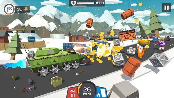Capture d'écran 3 de Zombie Derby: Pixel Survival