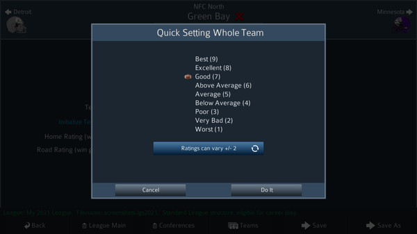 Screenshot z Pro Strategy Football 2021